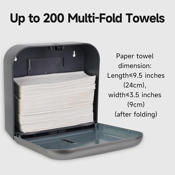 JETWELL Automatic Touch-Less Wall Mount Soap Dispenser and Multifold Paper Towel Dispenser Silver