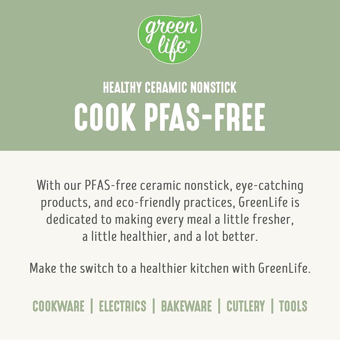 GreenLife 8 Piece Ceramic Nonstick Cookware Set, Induction Suitable Non Toxic PFAS-Free Pots & Pans, Dishwasher Safe, Cooking Set, Stock Pot, Saucepans & Frying Pans, Kitchen Cooking, Sage Green
