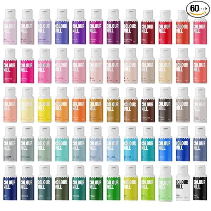 Colour Mill Oil Blend Food Coloring, Complete Collection - 20 Milliliters Each of 60 Colors