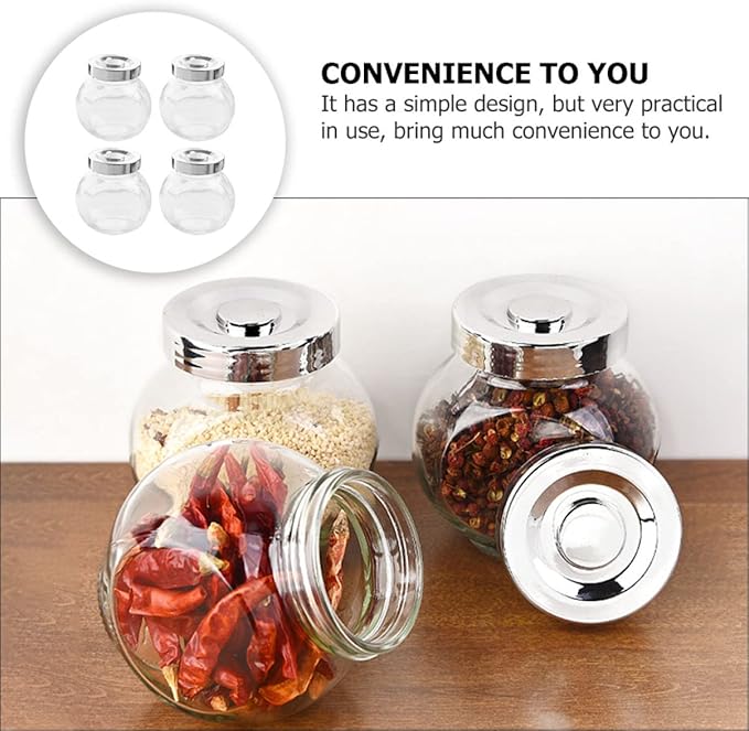 COLLBATH 8pcs Glass Jar Meal Prep Containers Canning Jars Lids Sealed Cans for Home Kitchen