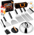 Joyfair 18Pcs Griddle Accessories Kit for Blackstone, (ABS Handles) | Flattop Grilling Accessory Set With Smash Burger Press, Stainless Steel Spatula Tool, Basting Cover For Outdoor BBQ Cooking