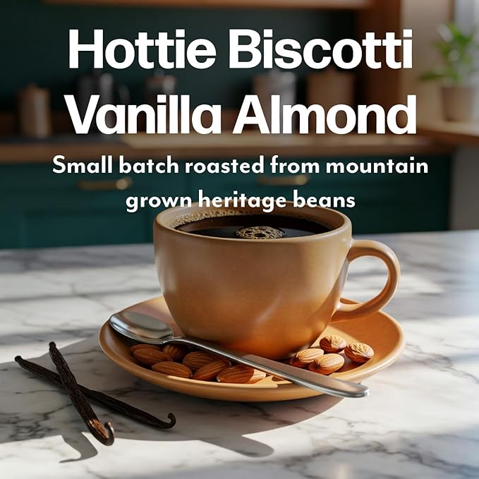 Maud's Almond Biscotti Flavored Coffee Pods, 18 ct, Medium Roast Flavored Coffee in Single Serve Pods – 100% Arabica Beans, Compatible with Keurig K Cups Maker