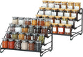 Jolitac 4-Tier Spice Rack Organizer, Depth Adjustable Step Shelf, Metal Spice Rack Perfect for Cabinet, Countertop & Pantry Storage | Enhances Kitchen Visibility and Organization | 2 Pack
