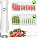 Vacuum Sealer for Food (Compact Vacuum Sealer Machine + 40 Reusable Vacuum Bags), Powerful 80Kpa Portable Vacuum Sealer for 10X Preservation & Fresh, Handheld Vacuum Food saver