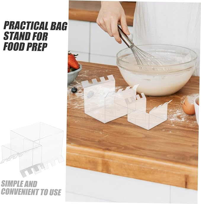 Cabilock 2Pcs Zipper Bag Holder Stand Efficient Food Prep Bag Rack for Easy Pouring and Freezing Versatile Storage for Kitchen and Meal Prep
