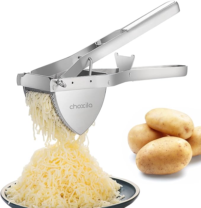 Potato Masher Choxila,[Good Grip] Potato Ricer Stainless Steel Professional Masher Kitchen Tool Fruit Press Baby Food Masher