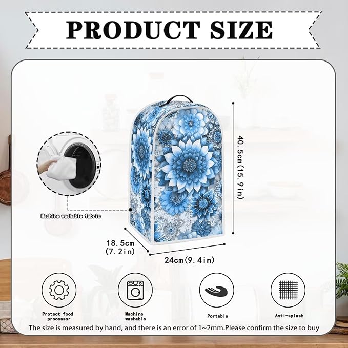 Boho Mandala Floral Coffee Maker Appliance Covers Washable Dust Cover Toaster and Blender Cover Set Anti Fingerprint Protection