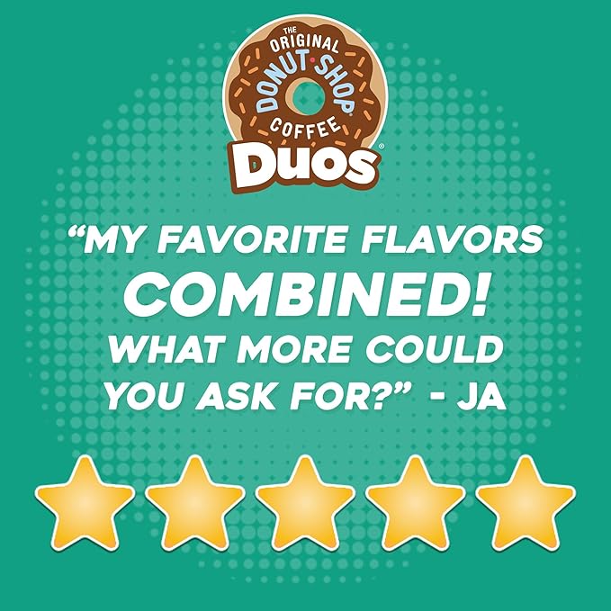 The Original Donut Shop Duos Nutty + Caramel Keurig Single-Serve K-Cup Pods,Medium Roast Coffee,24 Count (Pack of 8)