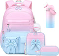 DIGOBAY Girls Backpack - Includes 14oz Insulated Water Bottle, Girls School Backpack Set with Lunch Bag & Pencil Case, Girl Teens for Elementary Preschool Middle School
