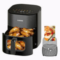 6Qt Air Fryer 14-in-1 with Viewing Window, Large Capacity, 392℉ Max Crisp, No Flipping Dual Heating, 1700W Fast Even Cooking, Nonstick Dishwasher Safe Basket, Bake Roast Dehydrate Reheat