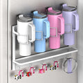 EASTTOWEST Magnetic Cup Storage Organizer Holder for Stanley 30/40 oz Tumbler,Strong Magnetic Rack for Fridge (White, 4CUPS)