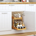 MHXW SXPN Bamboo Under Sink Organizer and Storage, Pull Out Cabinet Organization, 2 Tier Vertical Slide Out Undersink Storage Shelf, Organizer Shelves for Kitchen Bathroom Medicine (Natural, 1 Pack)