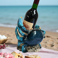 Modern Crab Wine Bottle Holder Countertop Coastal Beach Themed Home Decor Nautical Rack for Kitchen Living Room Bedroom Office Decorations - Gift for Ocean Lovers