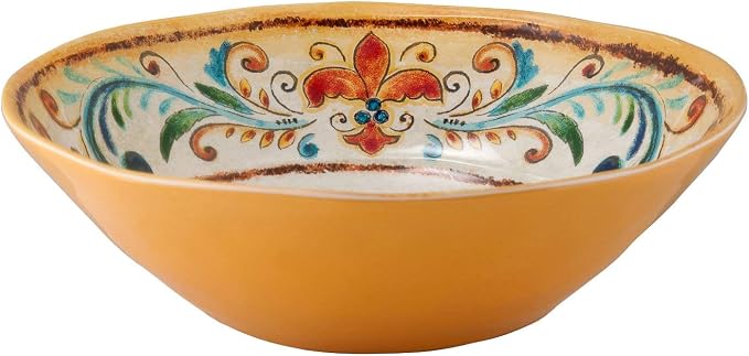 UP 12 Piece Tuscany Melamine Dinnerware Sets, Outdoor Dishes Set, Plates and Bowls Sets, Service for 4, Multicolor