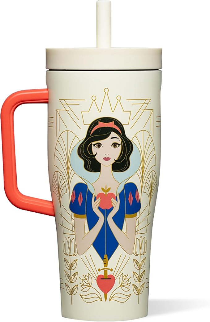 Corkcicle Cruiser Insulated Tumbler with Handle & Straw - Keeps Drinks Ice Cold - Triple-Insulated - Leakproof Travel Mug - BPA-Free - Summer Drinkware Gift - 22 oz, Snow White