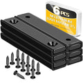 TRYMAG Neodymium Rectangular Magnets 80Lbs, 60 x 13.5 x 5mm Strong Black Bar Magnets with Countersunk Hole and Steel Capsule, Heavy Duty Industrial Rare Earth Magnets with Screw for Mounting, 6 Pack