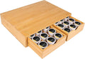 HTB K Cup Holder Compatible Coffee Pod Storage Drawer, Bamboo 2 Drawer | K Cup Organizer, 2 Drawer, Removable Divider, Slim Version, Space-Saving, Coffee Pod, Capsule, Classic, Durable