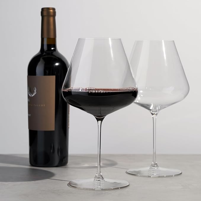 Spiegelau Definition Burgundy Wine Glasses Set of 2 – Large Bowl Red Wine Glasses for Pinot Noir & Burgundy – Lead-Free Crystal Stemware for Home Bar & Entertaining