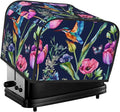 Toaster Cover 4 Slice Hummingbird Iris Flower Waterproof Appliance Cover with Hang Loop Bread Baker Toaster Cover for Kitchen