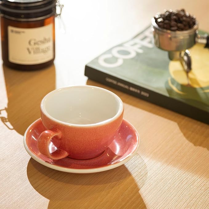 Loveramics 2 Set x 10 oz Latte Art Cup and Saucer (Ice Blue + Berry)