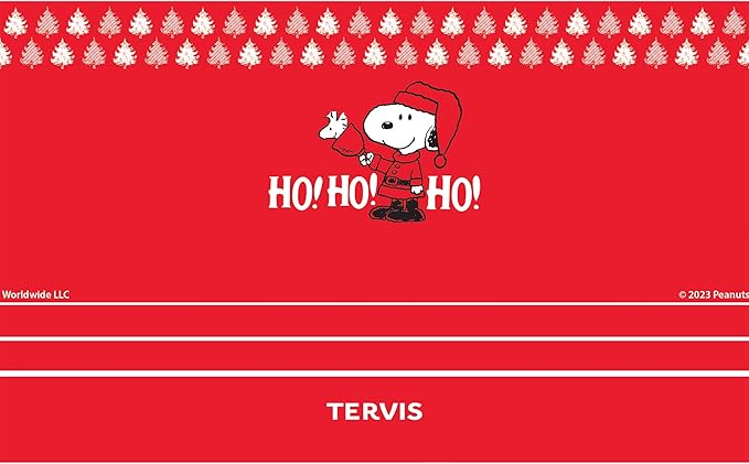 Tervis Traveler Peanuts - Ho Ho Ho Christmas Triple Insulated Tumbler Travel Cup Keeps Drinks Cold & Hot, 20oz, Stainless Steel