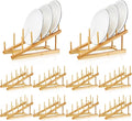 Suclain 10 Pcs Wooden Bamboo Dish Drying Rack Kitchen Cabinet Organizer for Cabinet Cutting Board Display Stand for Dish Plate Bowl Water Bottles Cup Pot Lid Cutting Board