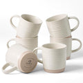 famiware Coffee Mugs Set of 6, 13 oz Mug Set, Ceramic Cup Set with Handle for Coffee, Tea, Cocoa, Milk, Constellation Series, Cream