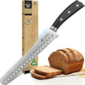 CoquusAid Bread Knife for Homemade Bread, 9 Inch Multifunction Serrated Knife, Razor Sharp Slicer, High Carbon German Steel Bread Cutter, Ergonomic Handle Design for Sourdough Turkey Fruit Cutting