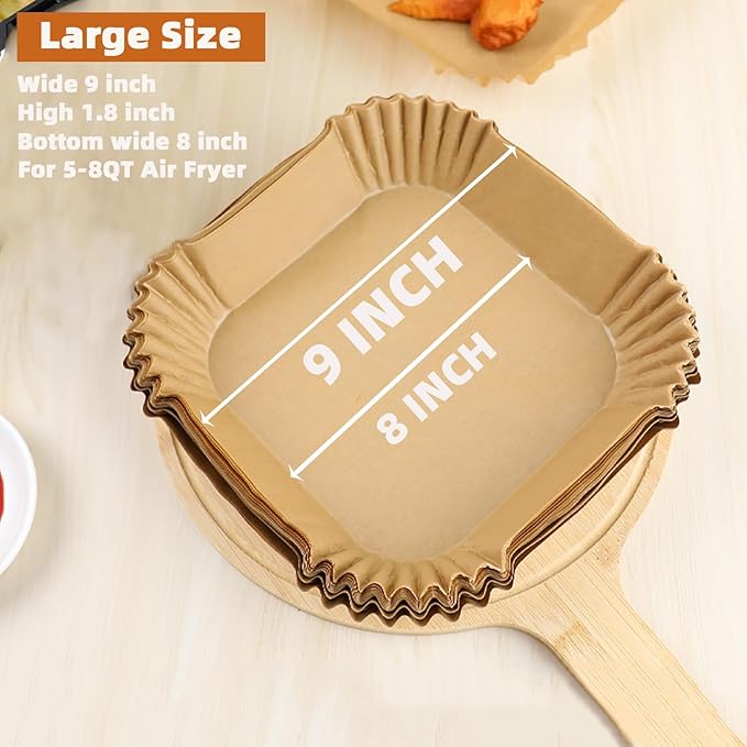 160PCS Loaf Pan Liners 9x5 Inch+200PCS Air Fryer Liners Disposable 9 Inch