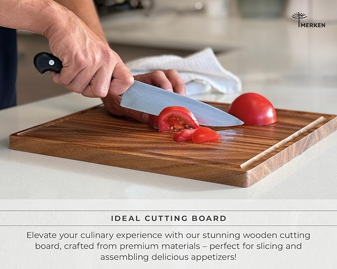 Walnut Wood Cutting Board – 15"x12" Butcher Block – Reversible Chopping Board with Juice Groove – For Meat, Cheese, Veggies, Charcuterie – Knife Friendly Kitchen Essential