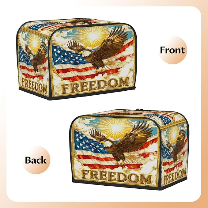 Flag Eagle Usa 2 Slice Toaster Cover Dust And Fingerprint Bread Maker Cover Bakeware Protector Washable Appliance Covers Kitchen Accessories For Home Kitchen Women Gift