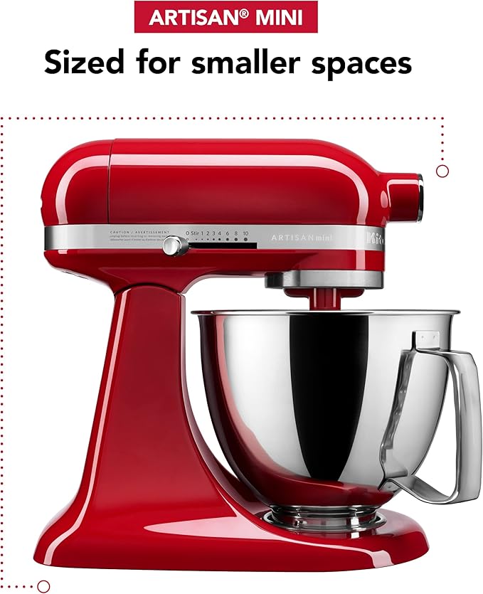 KitchenAid Artisan Mini 3.5 Quart Tilt-Head Stand Mixer - KSM3316X - Empire Red
