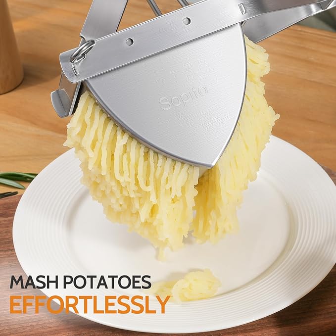Stainless Steel Potato Ricer for Commercial and Home Use and Potato Cutter for 1/2 Inch French Fries
