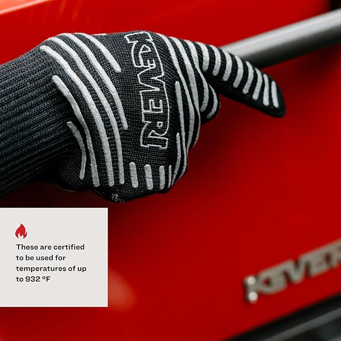 BBQ Grill Gloves, EN407 Certified — Heat Resistant up to 932°F (500°C) | Polyaramid Fiber, Non-Slip Grip, Oven & Smoker Gloves for Men & Women