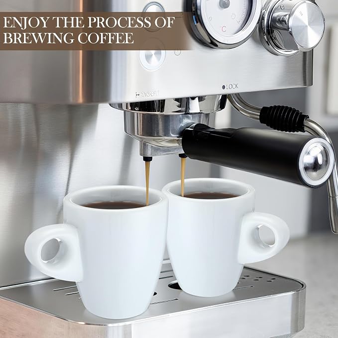 Reallnaive 16 Pcs 1.7 oz Porcelain Espresso Cup Set White Tiny Ceramic Coffee & Tea Mugs for Cafes Offices Homes and Restaurants
