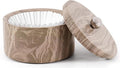 Marble Coffee Filter Holder – 6 inch Handmade Natural Brown Coffee Filter Holder with Lid, Storage Organizer for Kitchen Countertop & Bar Decor