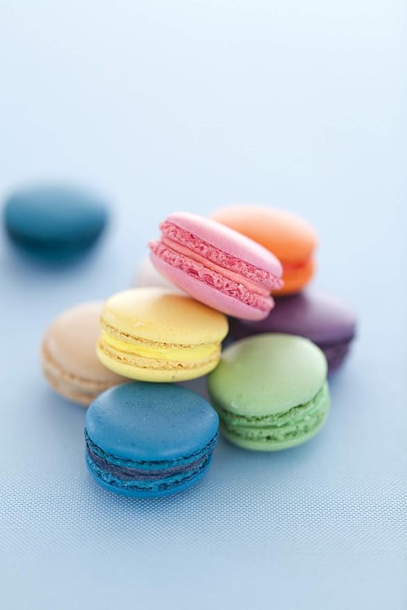 KitchenCraft Macaron Baking Mat with Recipe, 28 Mould Silicone Sheet, 36 x 23cm