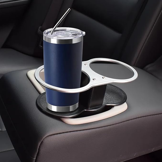 20oz insulted tumblers stainless steel cup Tumbler Bulk with push Lid, and metal straw powder coated coffee cup for cold and hot drinking (48, navy blue)