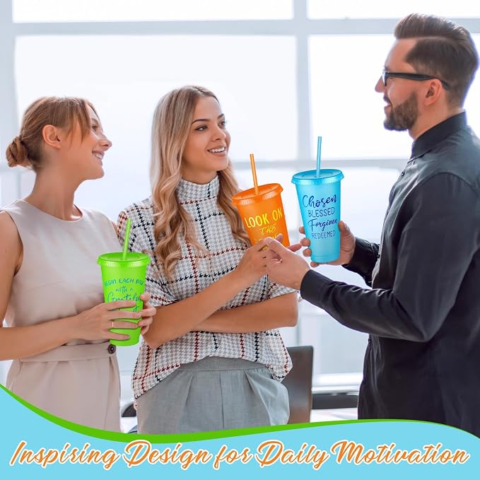 Uiifan 50 Pcs Inspirational Cups Bulk Appreciation Gifts for Employee Coworker Staff Team Thank You Gifts, Office Prizes for Adults Work Party Favors, Associates, Giveaways (Vibrant Color)