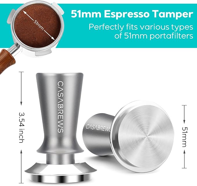 CASABREWS Espresso Machine 20 Bar, Professional Espresso Maker with Milk Frother Steam Wand & Espresso Tamper 51mm, Premium Calibrated Espresso Coffee Tamper