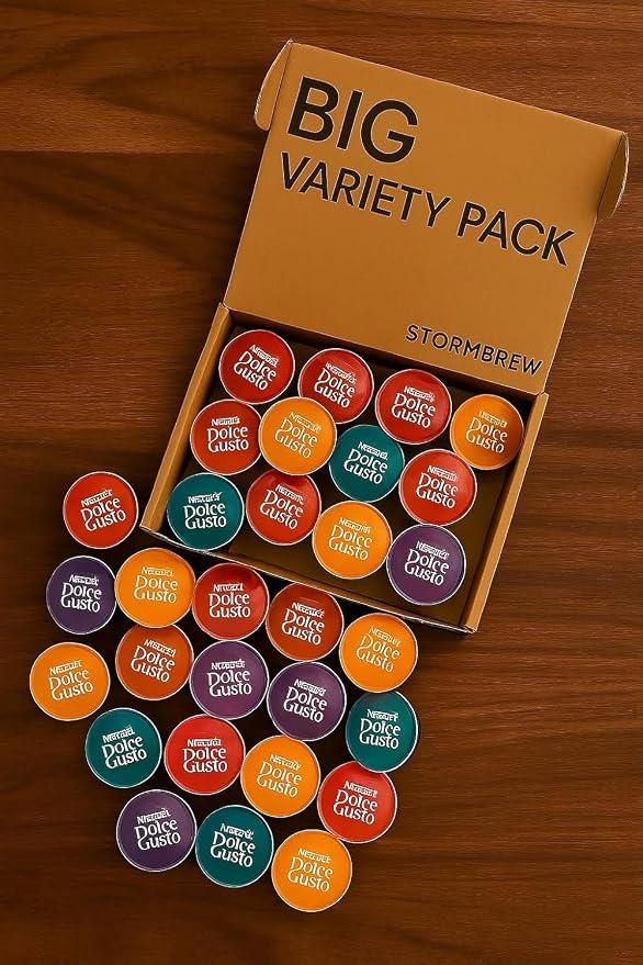 NESCAFÉ DOLCE GUSTO x44 Variety Pack in StormBrew Gift Box, Flavours Coffee, Tea, Hot Chocolate Capsules (Total 44 Pods, 32 Drinks)