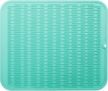 MicoYang Silicone Dish Drying Mat for Multiple Usage,Easy clean,Eco-friendly,Heat-resistant Silicone Mat for Kitchen Counter or Sink,Refrigerator or Drawer Liner Mint XL 18 inches x 16 inches