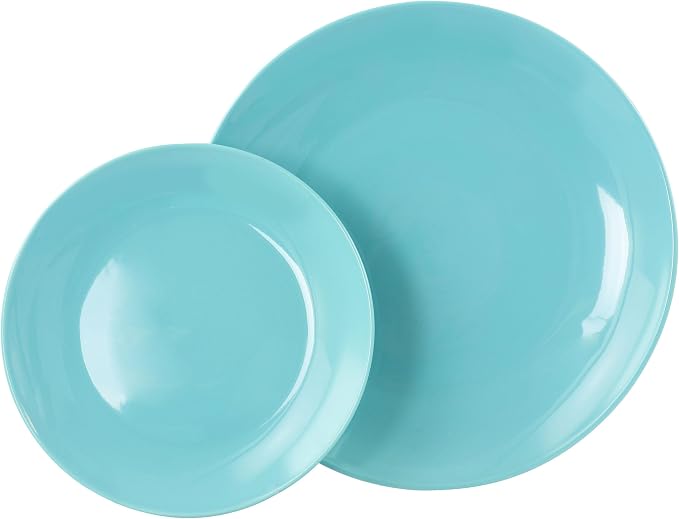 Elama Luna 18 Piece Round Porcelain Dinnerware Set (Blue)