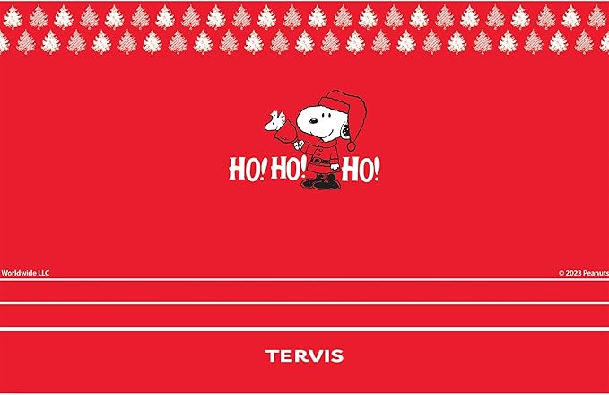Tervis Traveler Peanuts - Ho Ho Ho Christmas Triple Insulated Tumbler Travel Cup Keeps Drinks Cold & Hot, 30oz, Stainless Steel