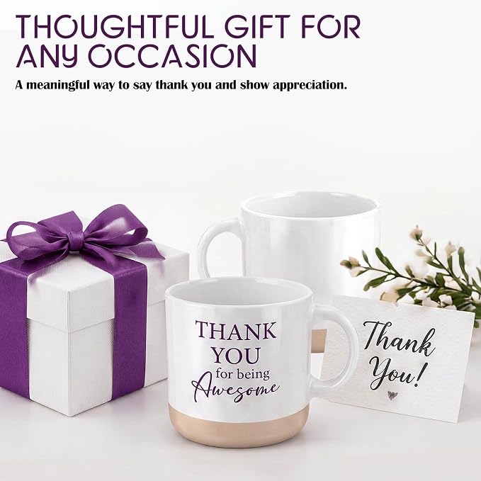 Didaey 10 Pcs Thank You Mugs Bulk Appreciation Gifts for Employee Coworkers Teachers Nurse Office Staff Inspirational Ceramic Thank You Coffee Mugs for Housekeeper Vet Tech Medical Assistant