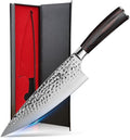 imarku 8 Inch Chef Knife, Hand-Hammered Japanese Kitchen Knife, High Carbon Steel Chef's Knife with Powder Steel Edge, Ultra Sharp Cooking Knife with Ergonomic Handle for Professional & Home Chefs