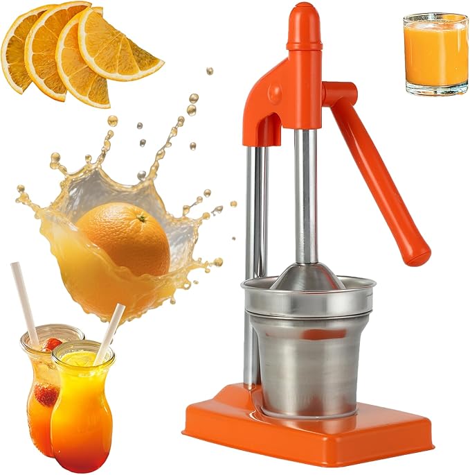 Cast Iron Juicer, Cast Iron Juicer Hand Press, Heavy Duty Hand Press Juice Extractor for Fresh Lemonade Orange Juice, Home and Kitchen Essentials, Easy to Use