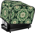 Green Mandala Ethnic Covers for Toasters 4 Slice,Cute Funny Bread Machine Cover with Handle,Washable Stain Resistant Kitchen Small Appliance Cover Dining Decor
