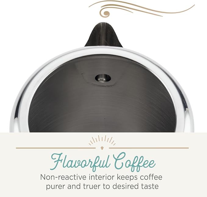 Farberware Classic Stainless Steel Yosemite Percolator Coffee Pot, 8-Cup, Stainless Steel