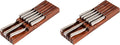 KitchenEdge Acacia Wood Kitchen Knife Block Holder Organizer - Holds 5 Long + 6 Short Knives (Not Included), Fits Most Knife Sizes, Rubber Feet, Premium Food-Safe Finish, In-Drawer Design (Pack of 2)